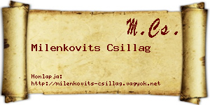 Milenkovits Csillag névjegykártya